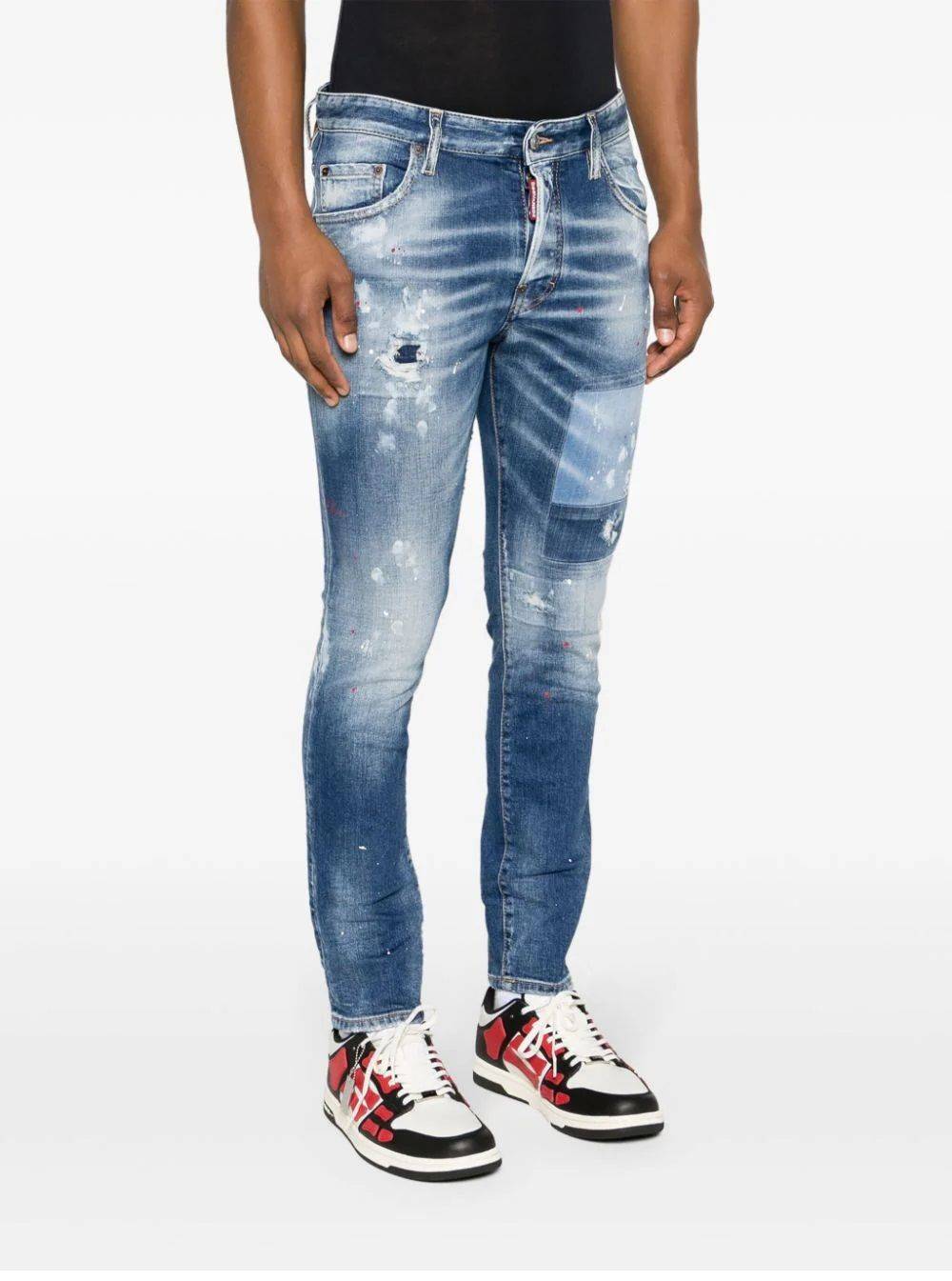 DSQUARED2  Pantaloni Uomo Cotone 5 Tasche Azzurro Chiaro DSQUARED2 Consegna Veloce