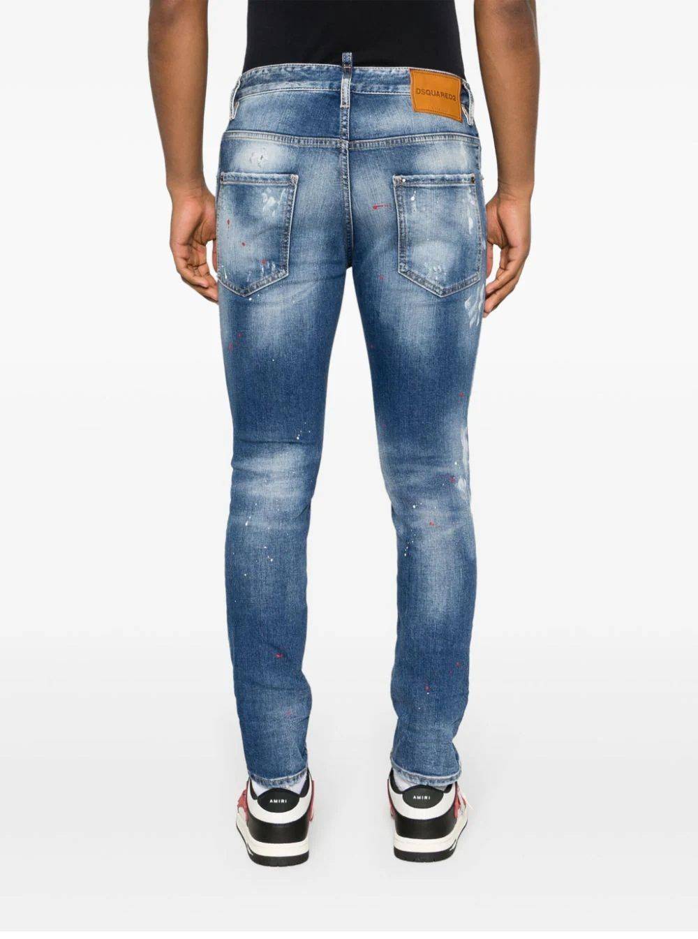 DSQUARED2  Pantaloni Uomo Cotone 5 Tasche Azzurro Chiaro DSQUARED2 Consegna Veloce