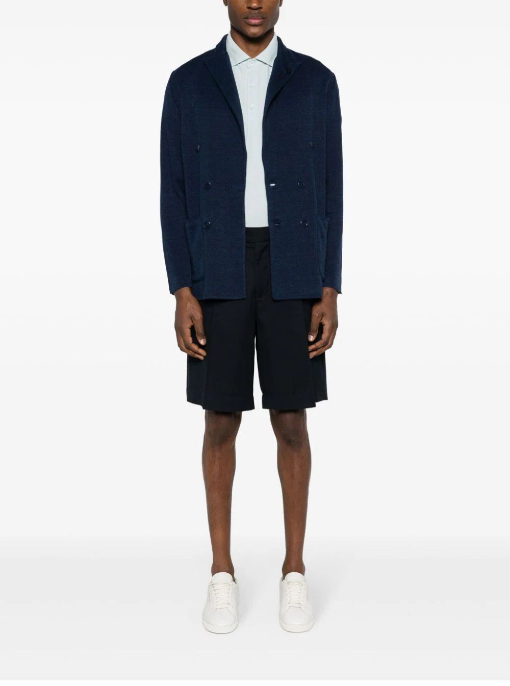 LARDINI  Giacca Maglia Blu Uomo LARDINI - 73% Lino 27% Cotone Affare Del Giorno