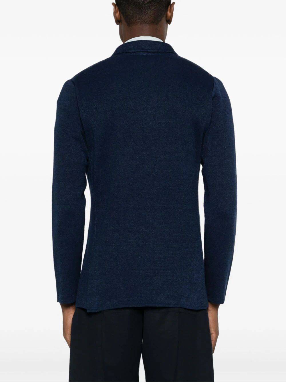 LARDINI  Giacca Maglia Blu Uomo LARDINI - 73% Lino 27% Cotone Affare Del Giorno