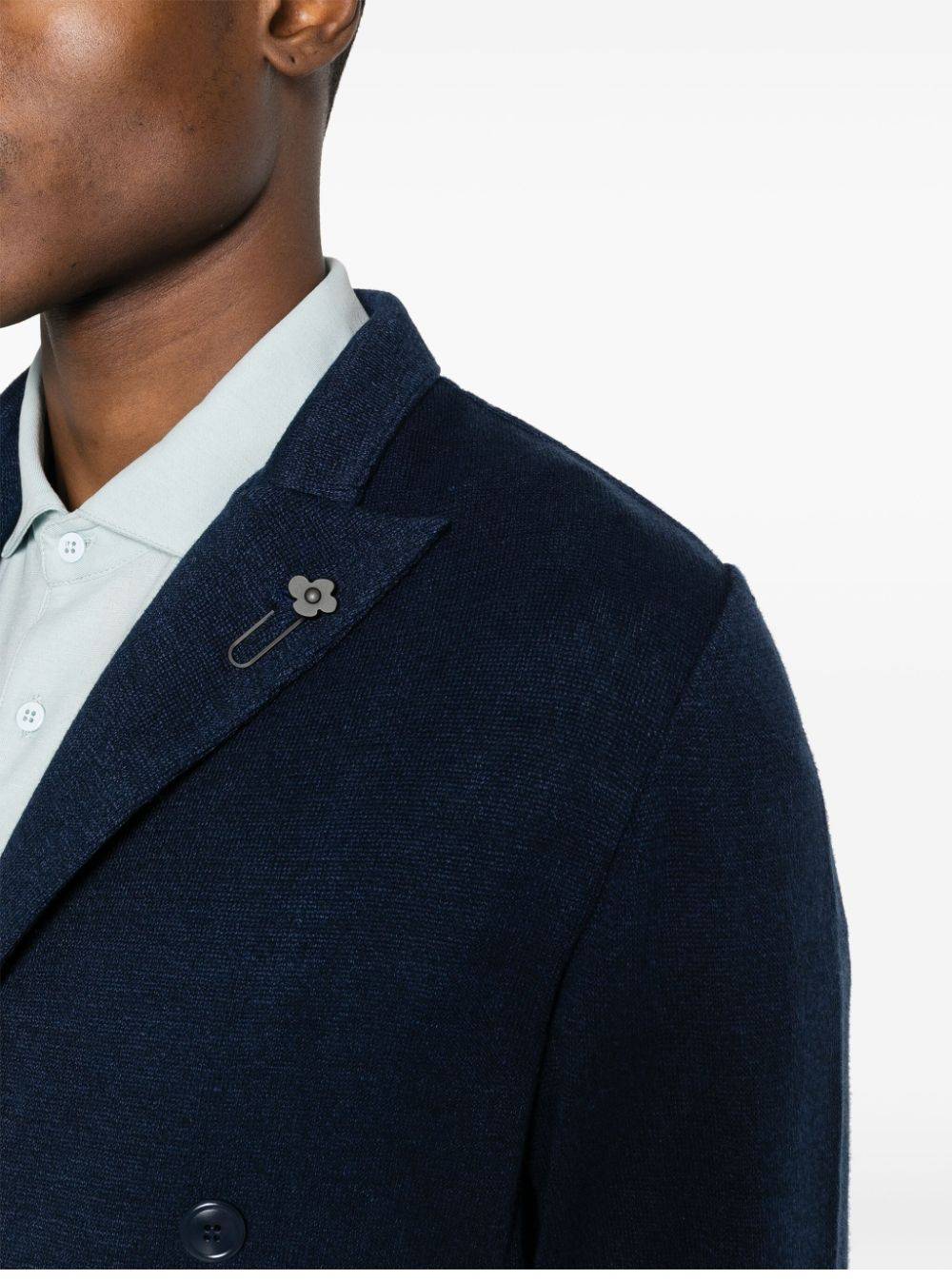 LARDINI  Giacca Maglia Blu Uomo LARDINI - 73% Lino 27% Cotone Affare Del Giorno