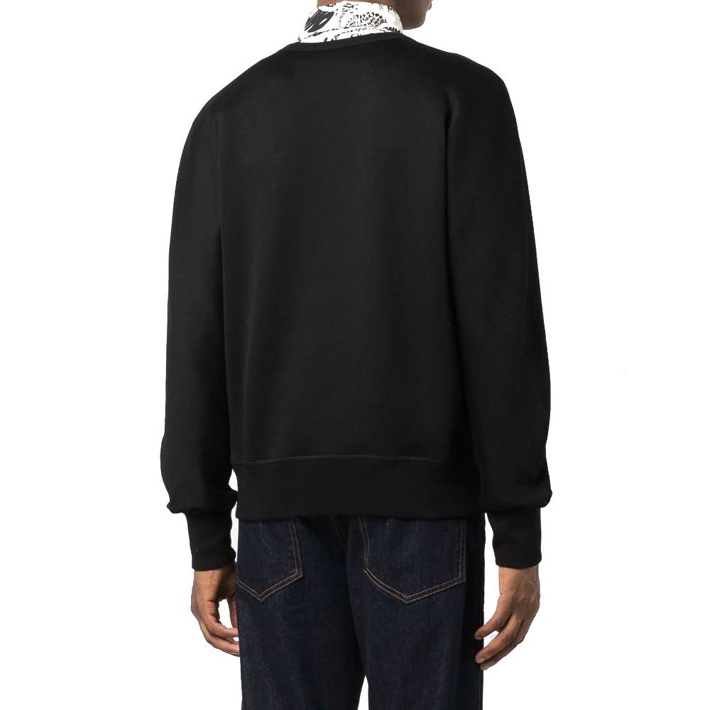 ALEXANDER MCQUEEN  Felpa Logo Cotone Nera Alexander McQueen Uomo Prezzo Ridotto