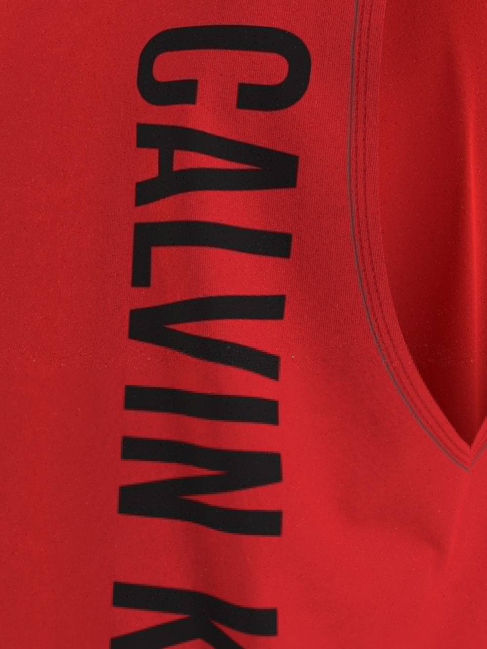 CALVIN KLEIN  T-Shirt Rossa Calvin Klein in Cotone per Uomo Convenienza