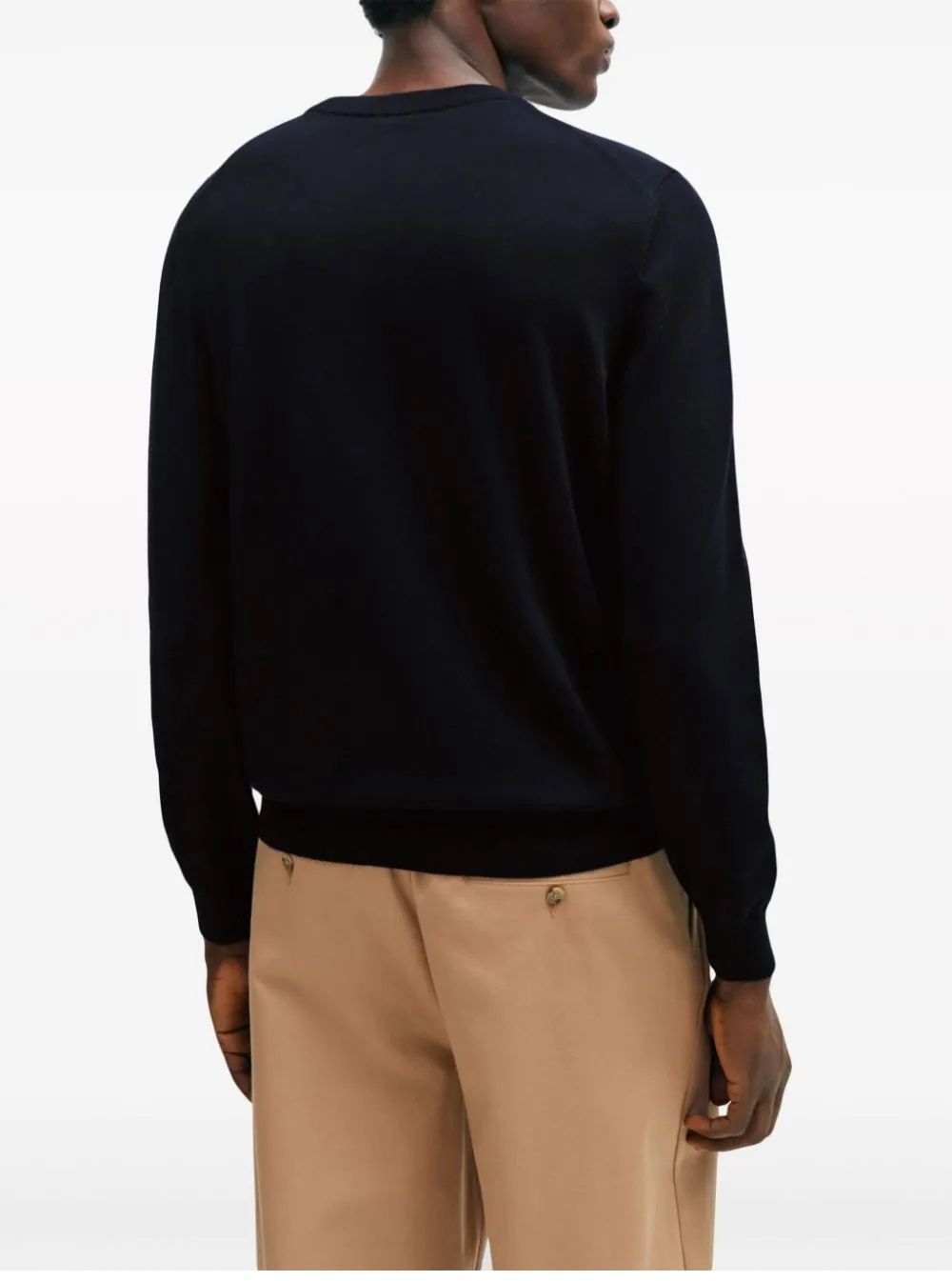 HUGO BOSS  Maglione da Uomo Blu Scuro in Cotone 100% HUGO BOSS Outlet