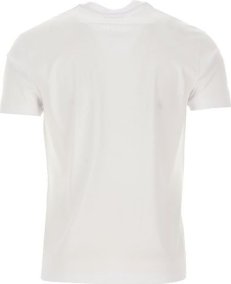 EMPORIO ARMANI  T-Shirt Logo Emporio Armani Bianca in Lyocell e Cotone per Uomo Saldi