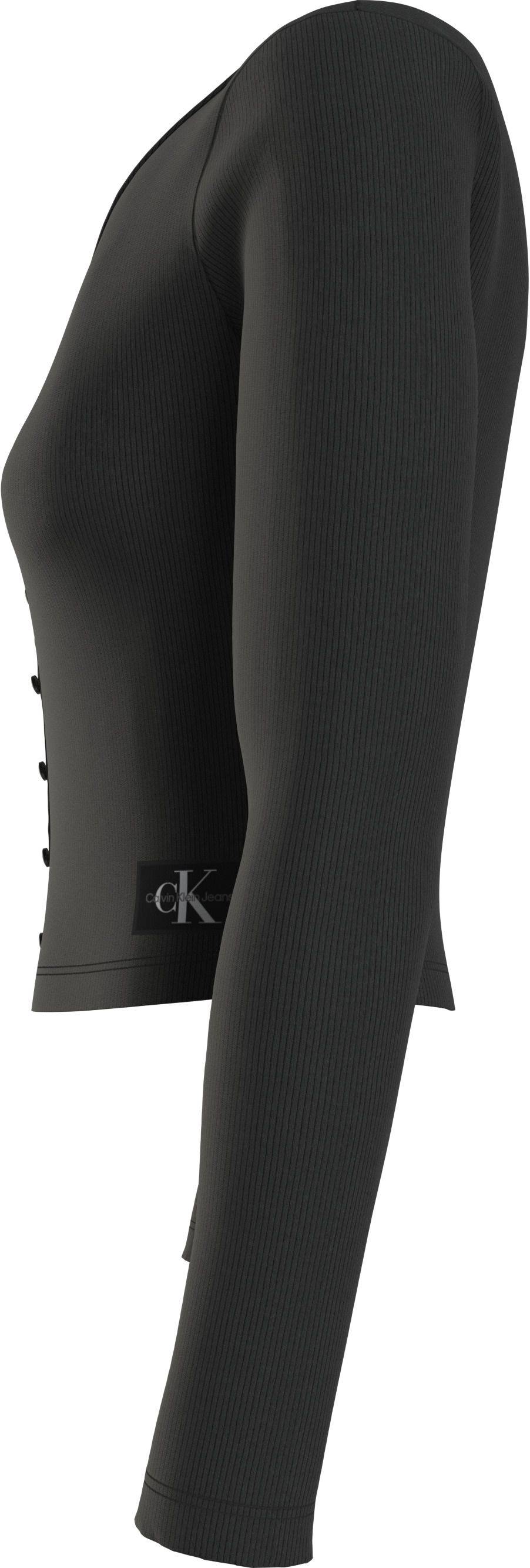 CALVIN KLEIN  Maglietta a Maniche Lunghe Nera Calvin Klein da Donna Offerte