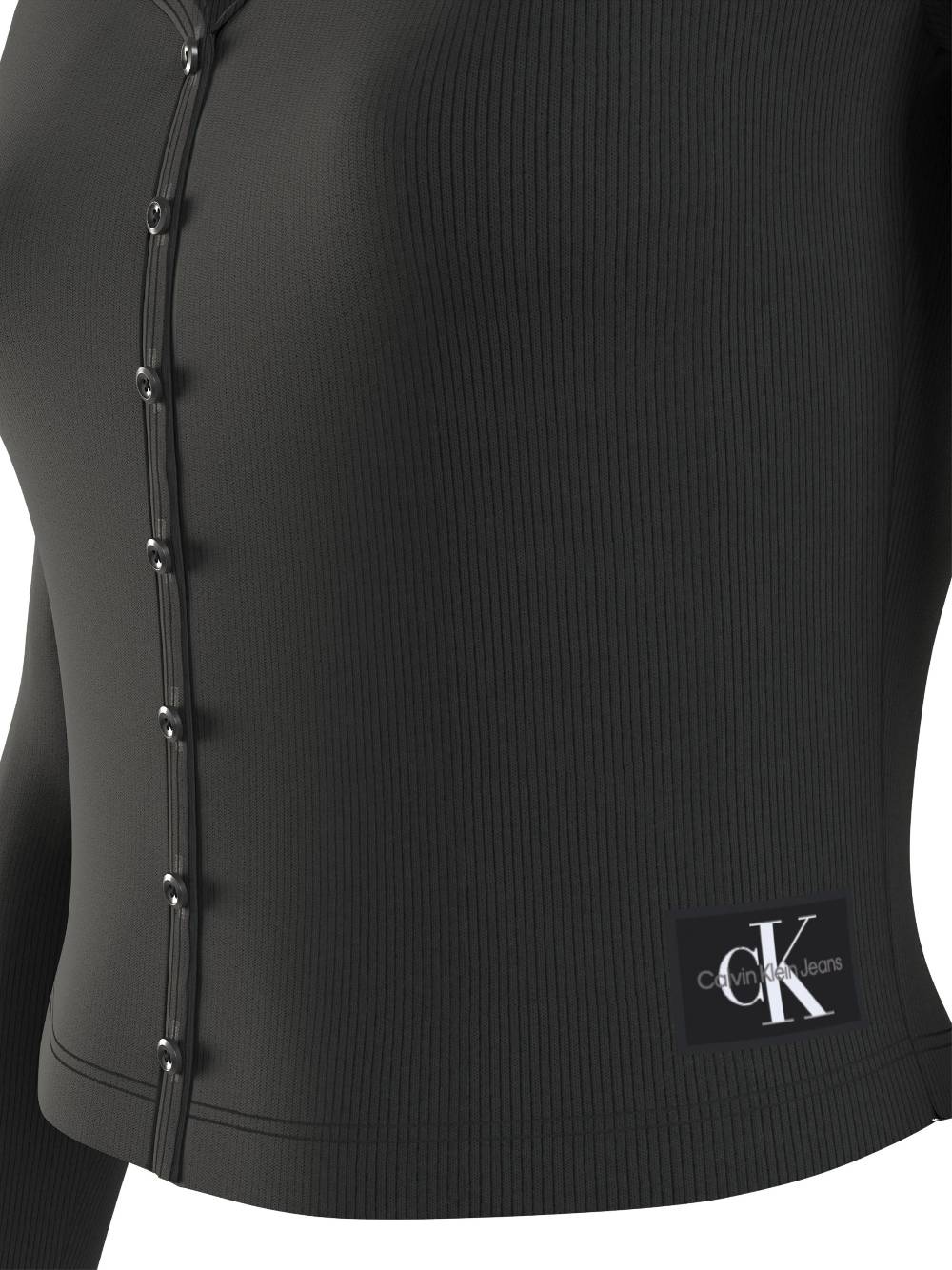 CALVIN KLEIN  Maglietta a Maniche Lunghe Nera Calvin Klein da Donna Offerte