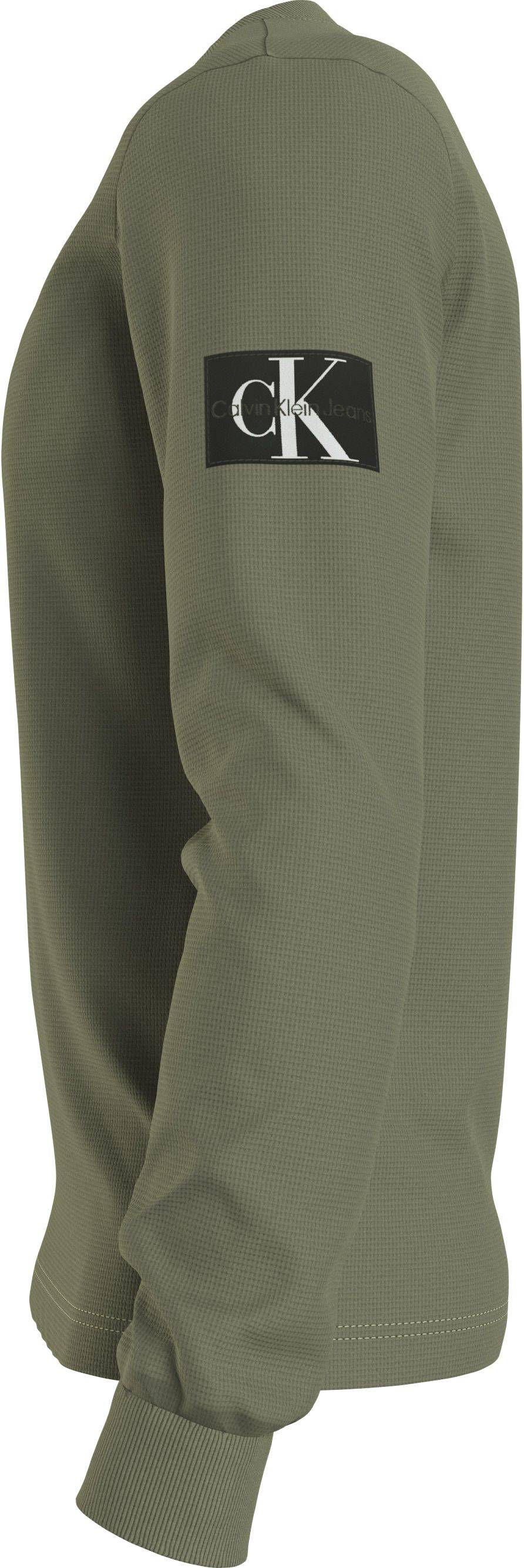 CALVIN KLEIN  Felpa di Cotone Verde Calvin Klein - Abbigliamento Casual Uomo Vendita Calda
