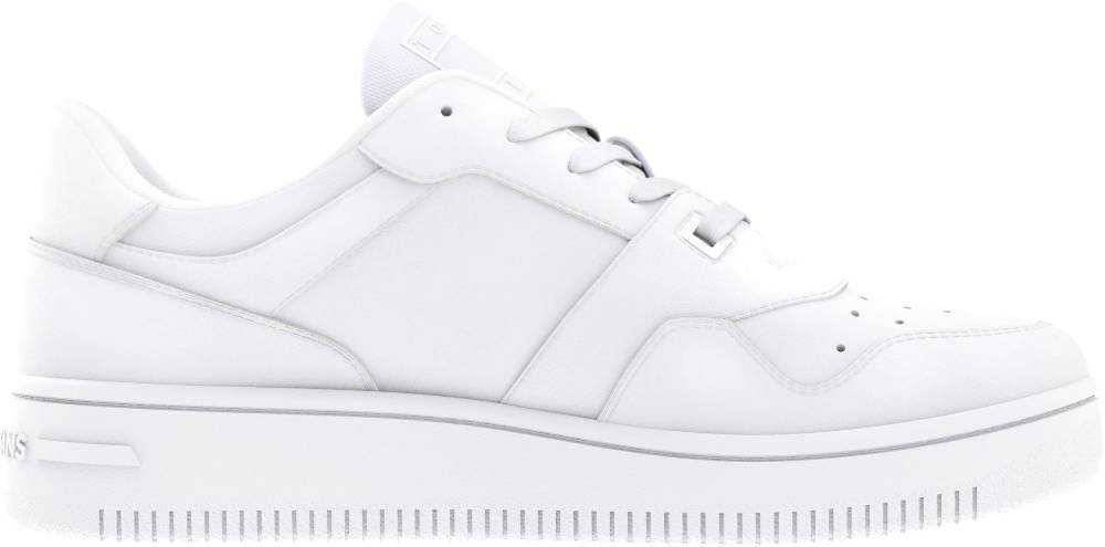 TOMMY JEANS  Sneakers da Basket Retrò in Pelle da Uomo Tommy Jeans - Bianche Offerta esclusiva