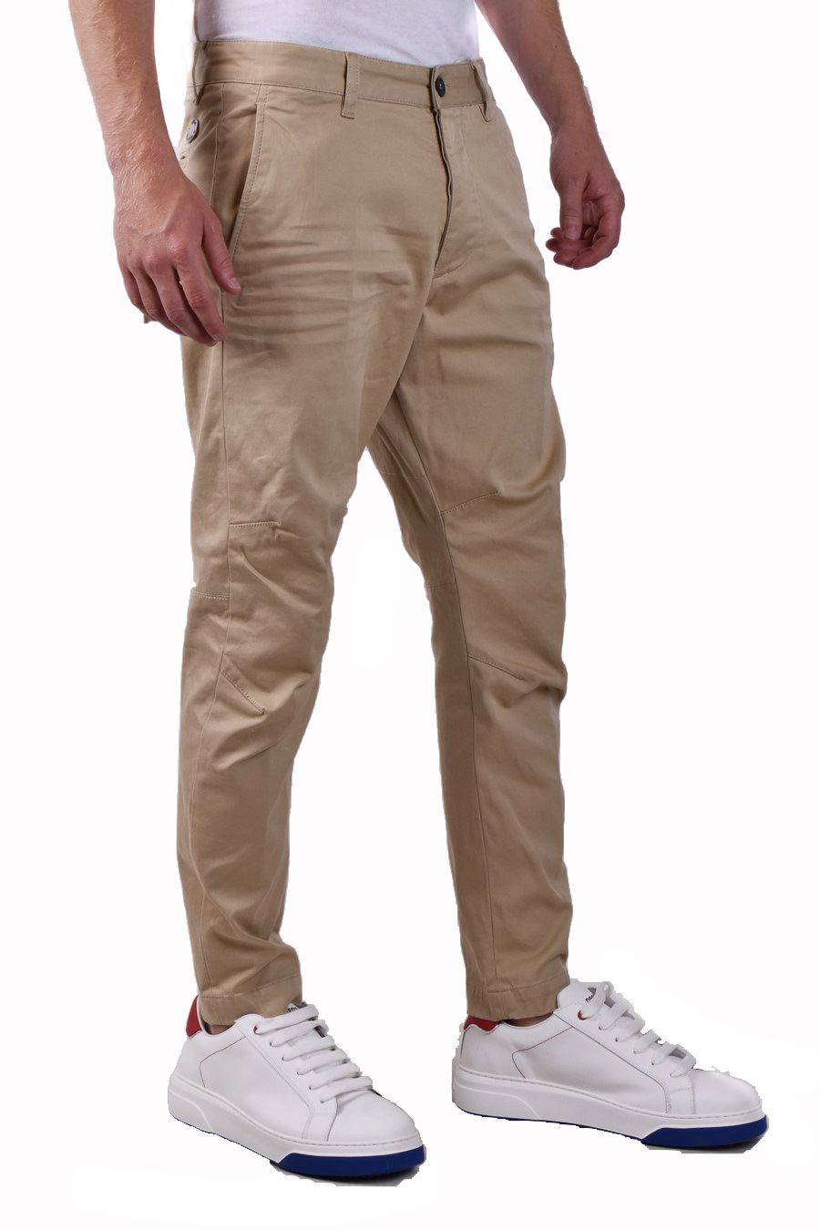 DSQUARED2  Pantaloni Uomo Cotone DSQUARED2 Color Sabbia del Deserto Offerta Giorno del Papà