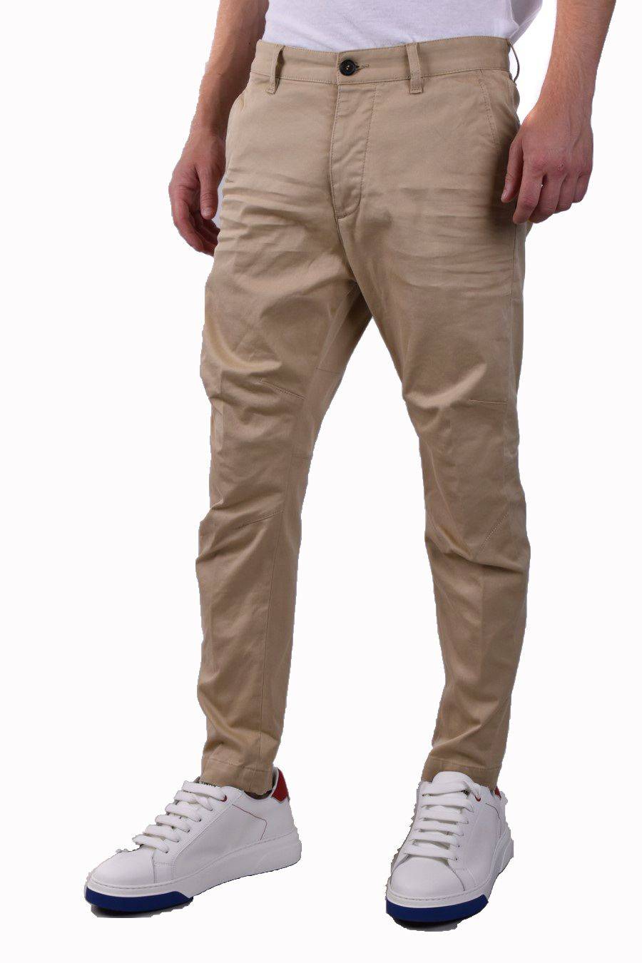 DSQUARED2  Pantaloni Uomo Cotone DSQUARED2 Color Sabbia del Deserto Offerta Giorno del Papà