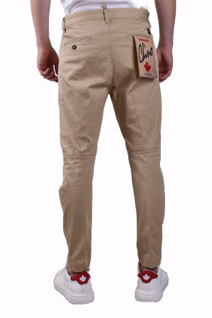 DSQUARED2  Pantaloni Uomo Cotone DSQUARED2 Color Sabbia del Deserto Offerta Giorno del Papà