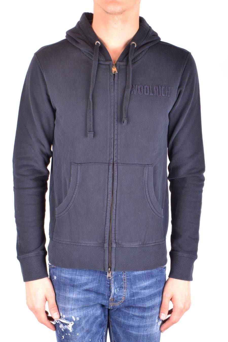 WOOLRICH  Felpa Blu in Cotone Woolrich da Uomo Offerta Anniversario