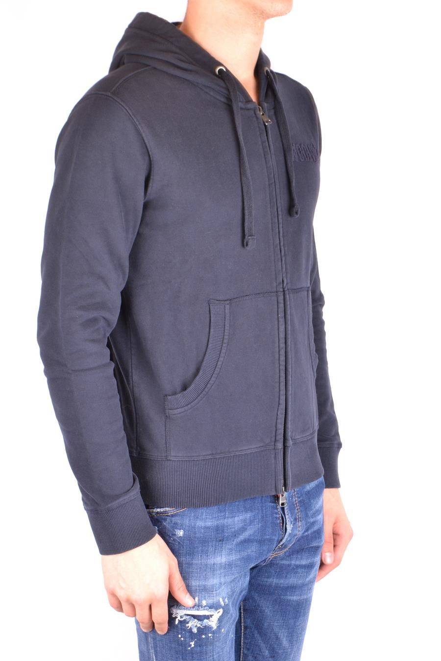WOOLRICH  Felpa Blu in Cotone Woolrich da Uomo Offerta Anniversario