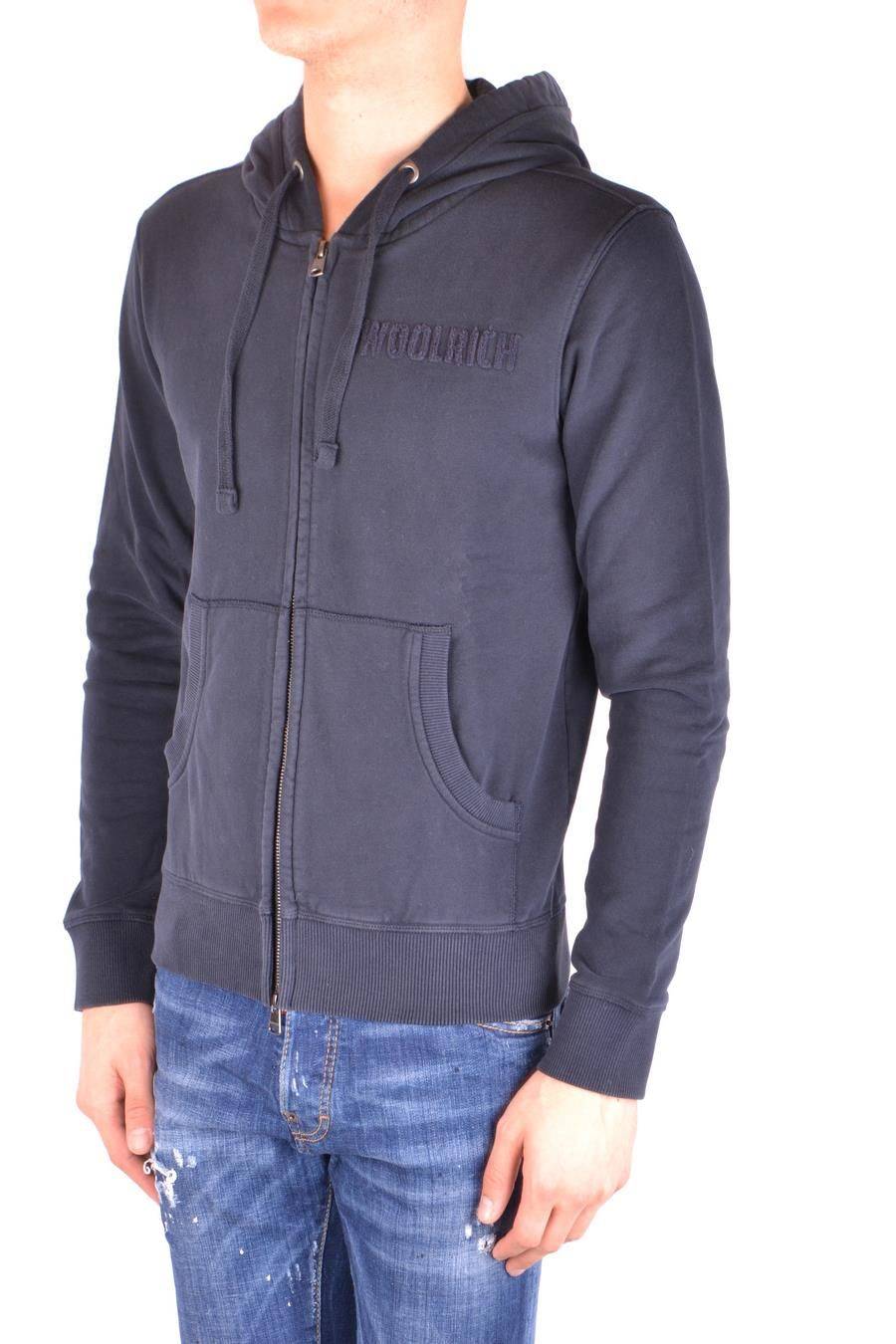 WOOLRICH  Felpa Blu in Cotone Woolrich da Uomo Offerta Anniversario
