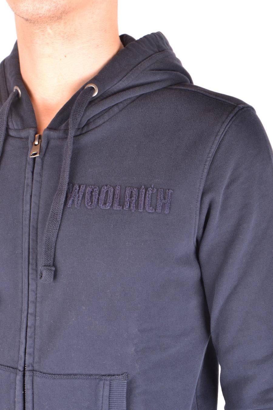 WOOLRICH  Felpa Blu in Cotone Woolrich da Uomo Offerta Anniversario
