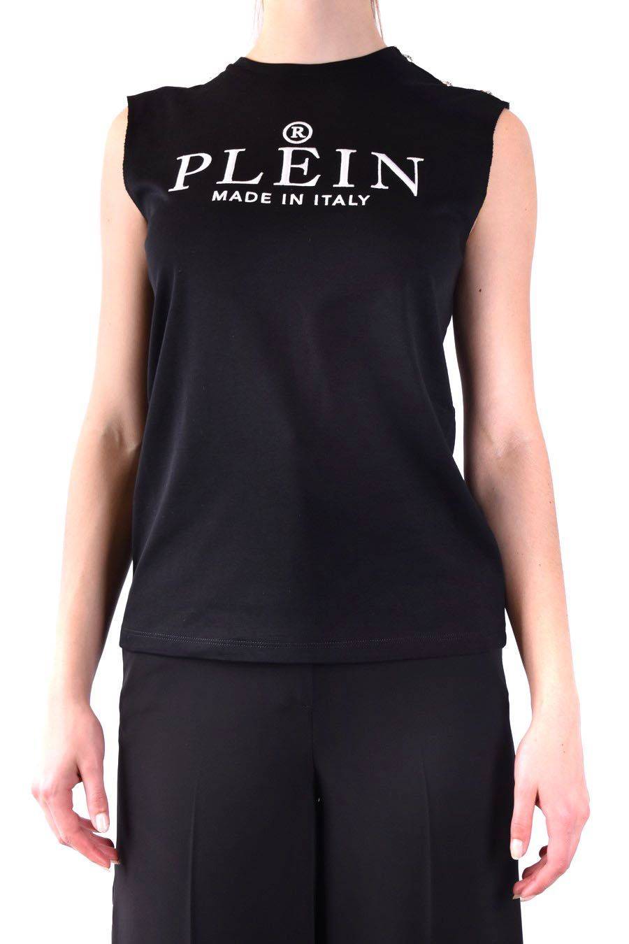PHILIPP PLEIN  Elegante Top Nero in Cotone Philipp Plein per Donna Smaltimento dello stoccaggio
