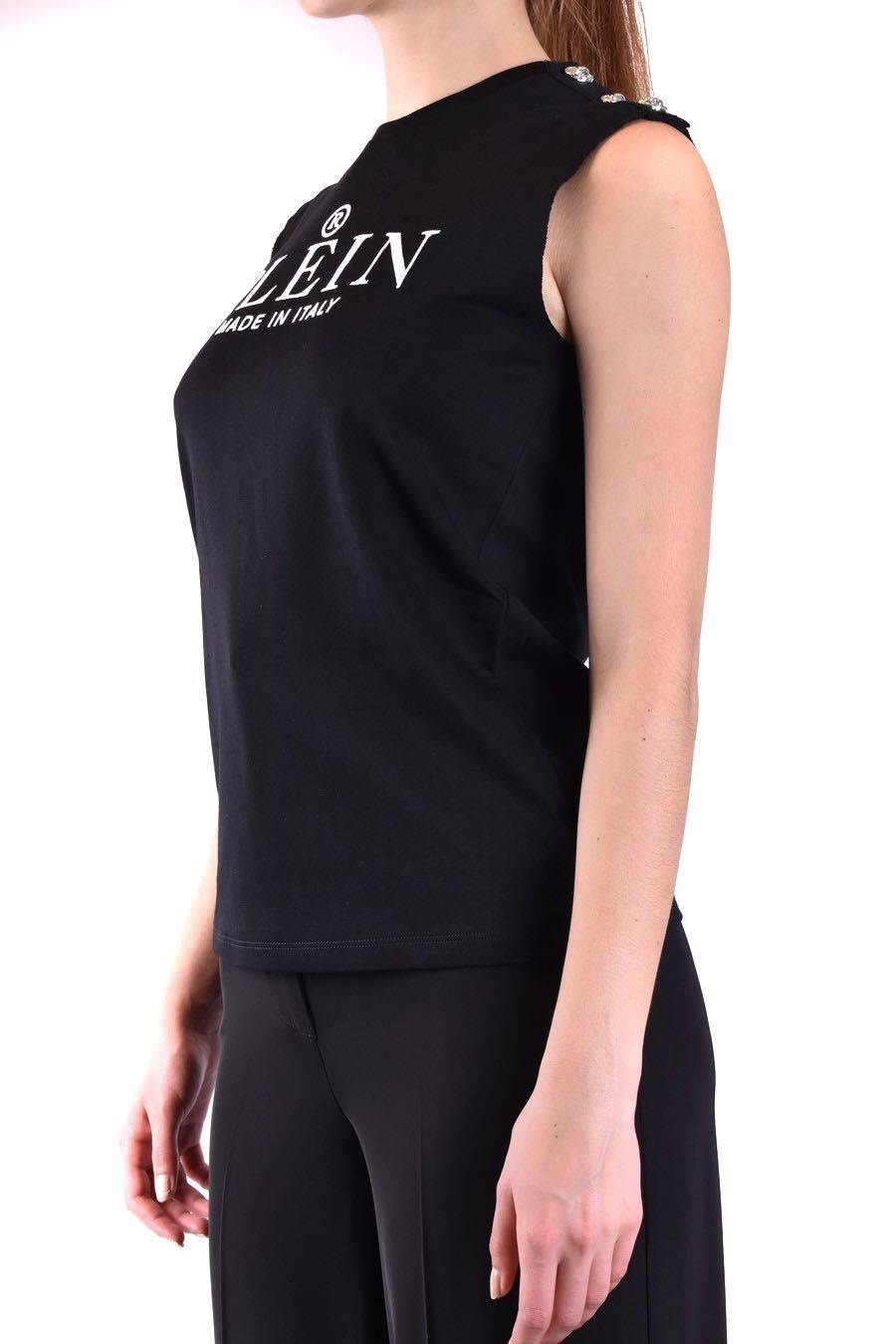 PHILIPP PLEIN  Elegante Top Nero in Cotone Philipp Plein per Donna Smaltimento dello stoccaggio