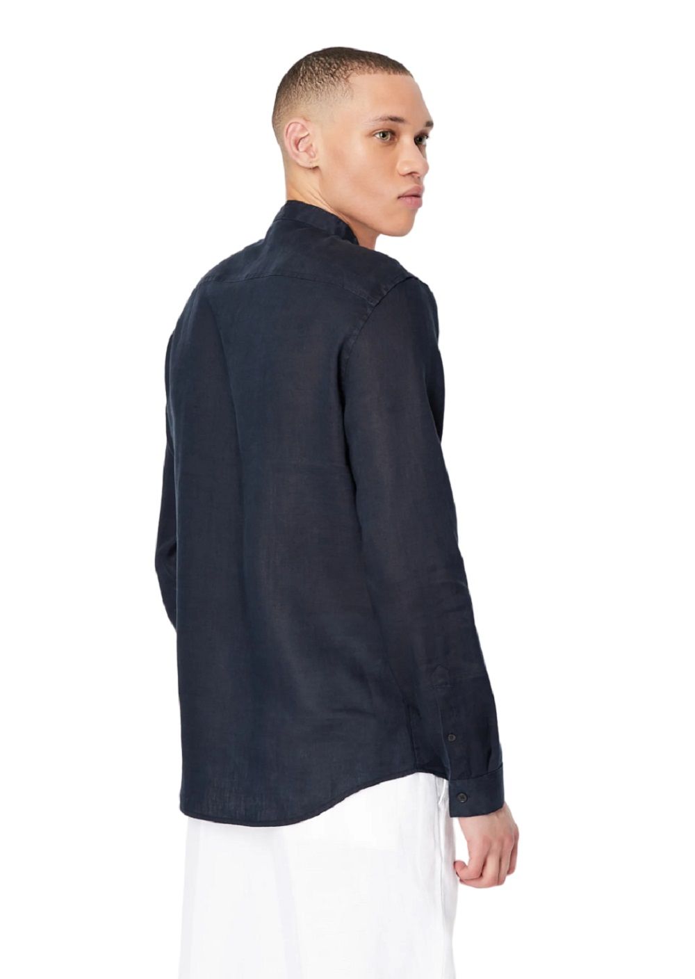 ARMANI EXCHANGE  Camicia di Lino Blu Uomo Armani Exchange Offerte stagionali