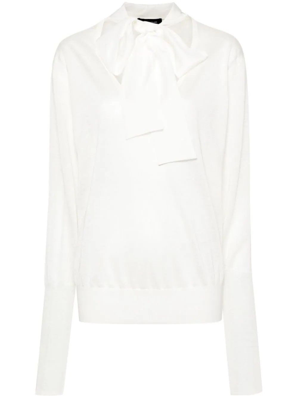 FABIANA FILIPPI Top in Maglia Bianco Fabiana Filippi 60% Lino 40% Seta