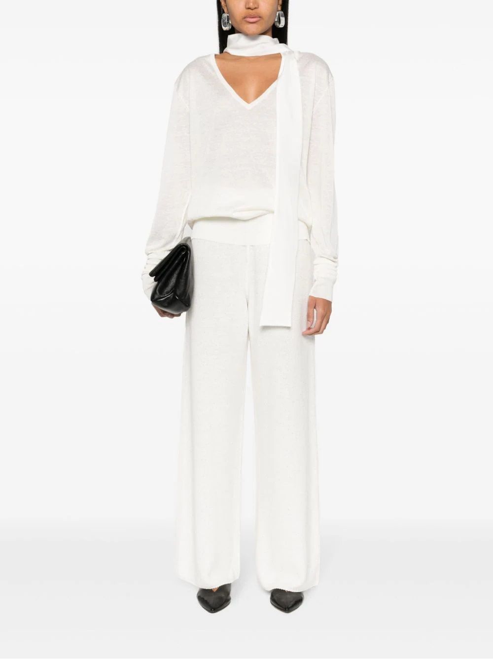 FABIANA FILIPPI  Top in Maglia Bianco Fabiana Filippi 60% Lino 40% Seta Officina