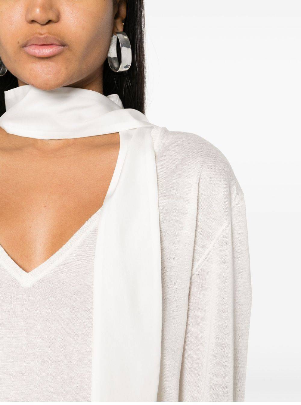 FABIANA FILIPPI  Top in Maglia Bianco Fabiana Filippi 60% Lino 40% Seta Officina