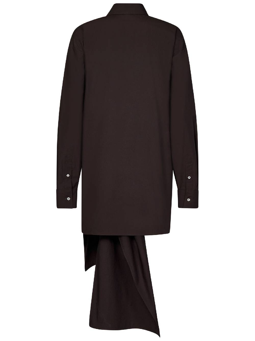 MSGM  Camicia Marrone in Cotone Oversized con Nodo MSGM Limitato a 3 giorni