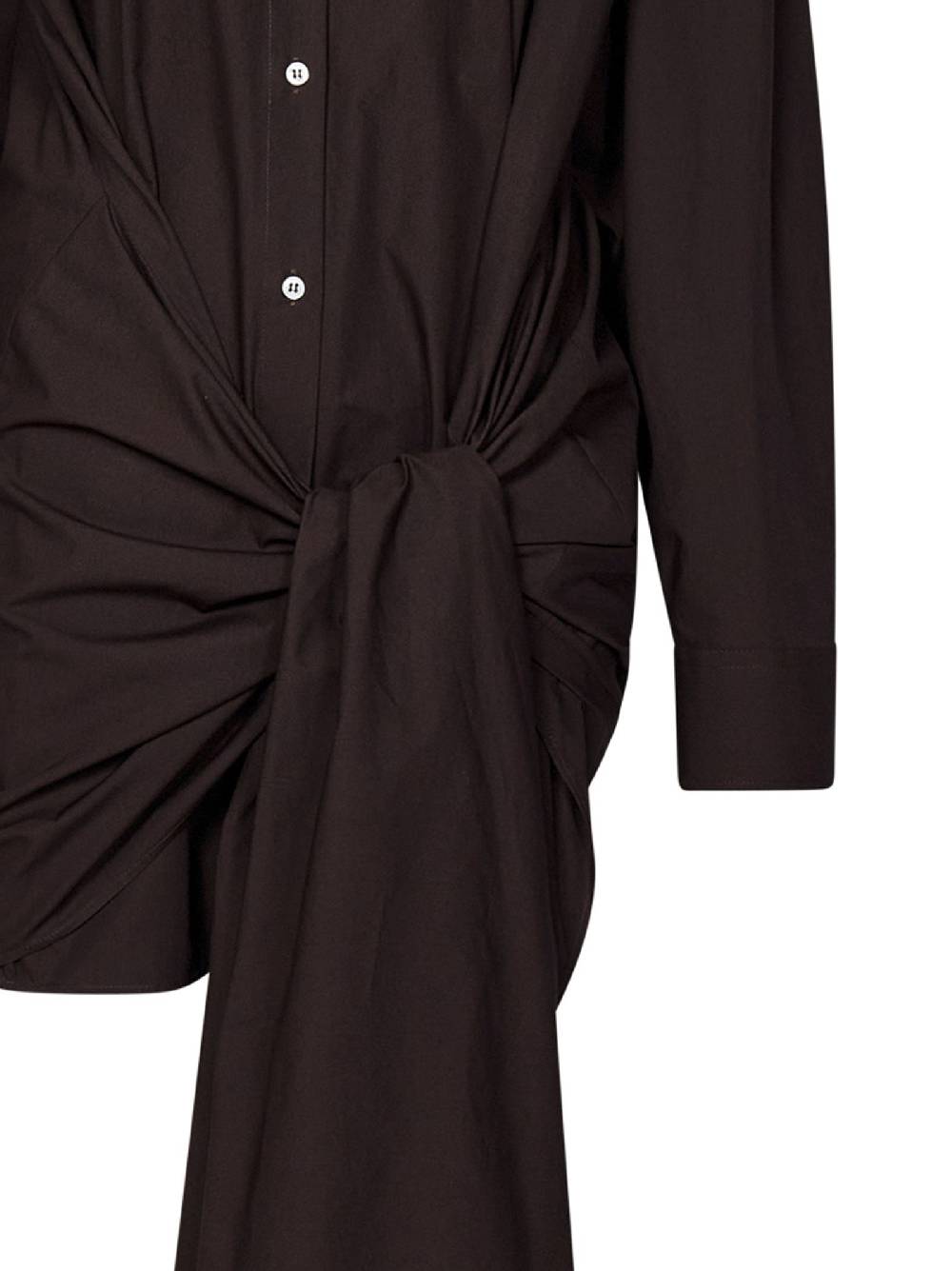 MSGM  Camicia Marrone in Cotone Oversized con Nodo MSGM Limitato a 3 giorni