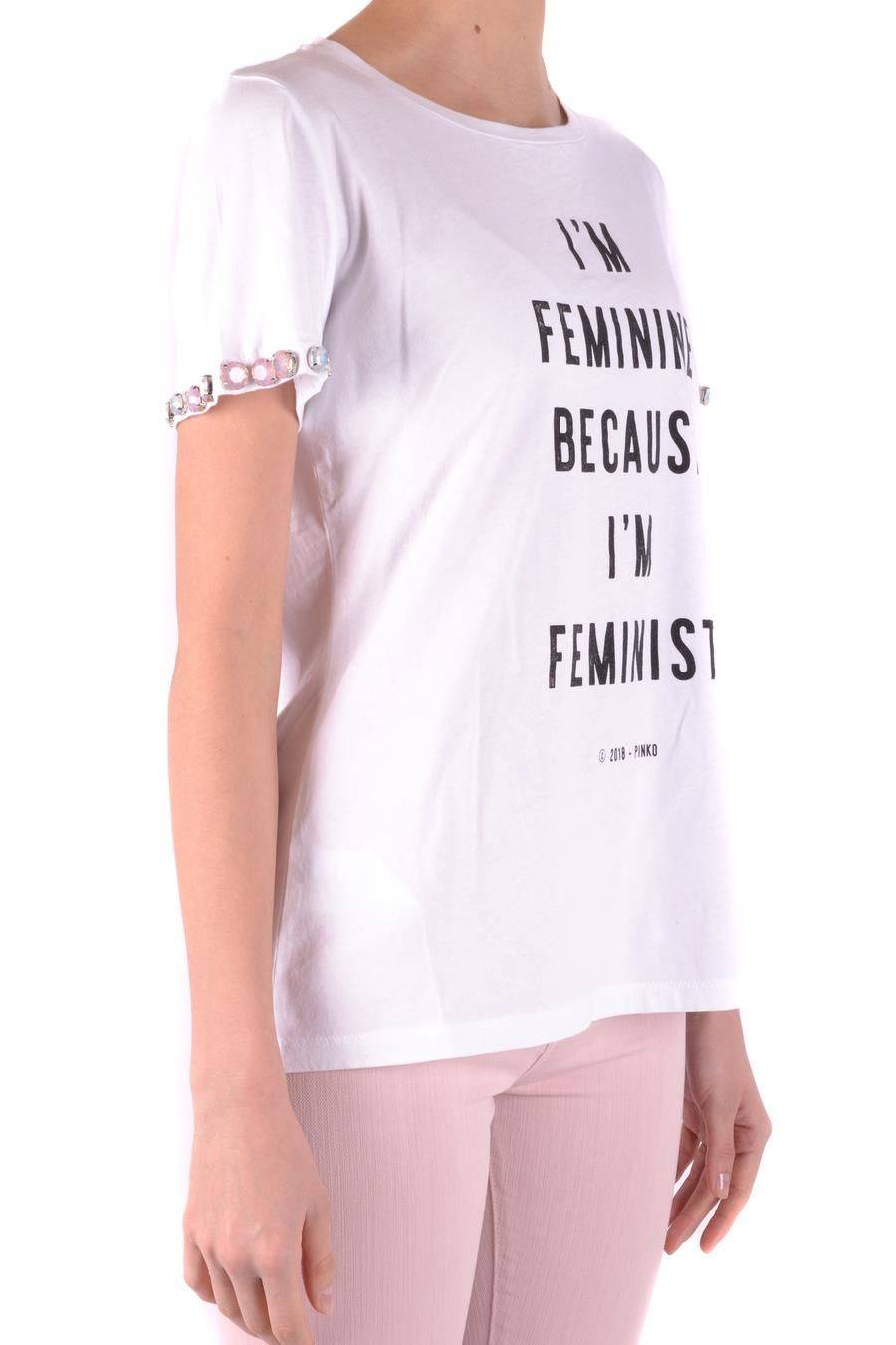 PINKO  T-Shirt PINKO Bianca in Cotone 100% per Donna 2025
