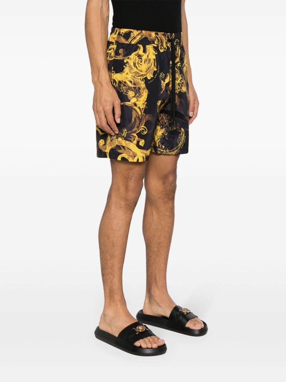 VERSACE JEANS COUTURE  Shorts Neri Uomo Versace Jeans Couture In Linea
