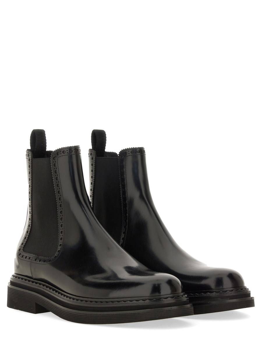 DOLCE & GABBANA STIVALE IN PELLE SPAZZOLATA Saldi Di Fabbrica