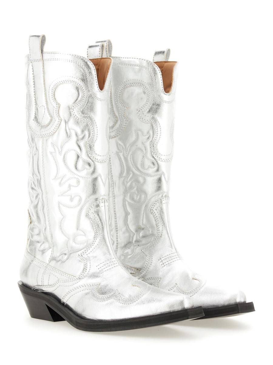 GANNI STIVALE WESTERN RICAMATO Saldi
