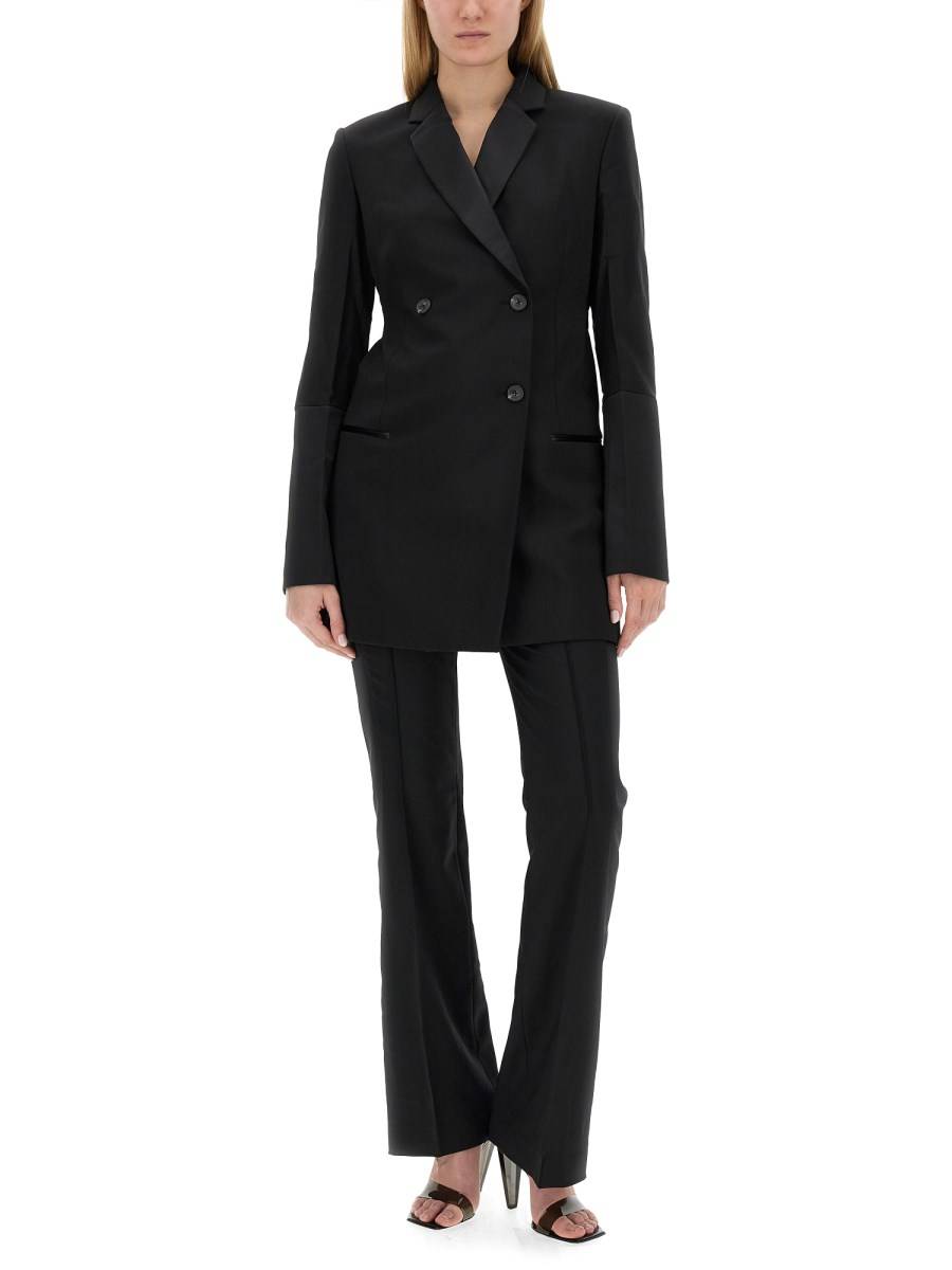 HELMUT LANG PANTALONE BOOTCUT IN TWILL DI MISTO LANA 2025