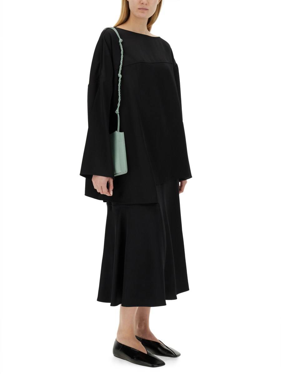 JIL SANDER TOP ASIMMETRICO IN VISCOSA Spedizione Gratuita