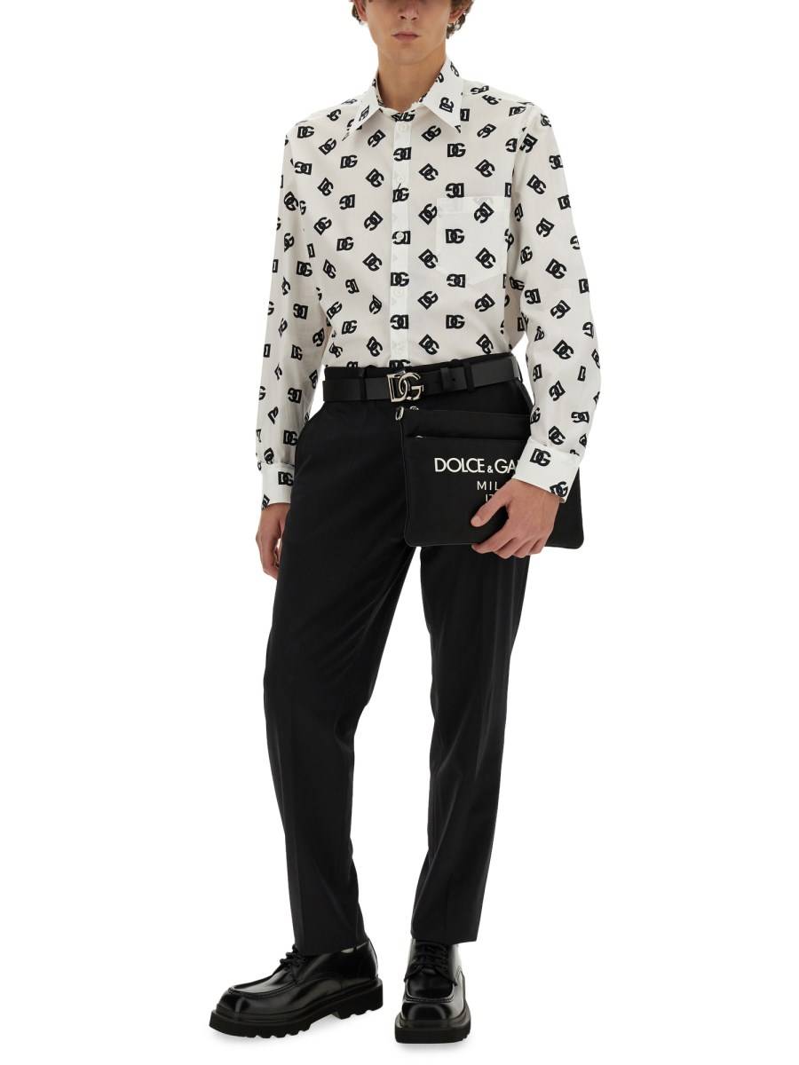 DOLCE & GABBANA CAMICIA CON LOGO DG ALL OVER Sottocosto