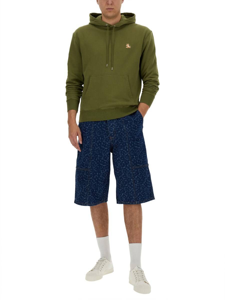 MAISON KITSUNÉ FELPA CON CAPPUCCIO IN COTONE Offerta