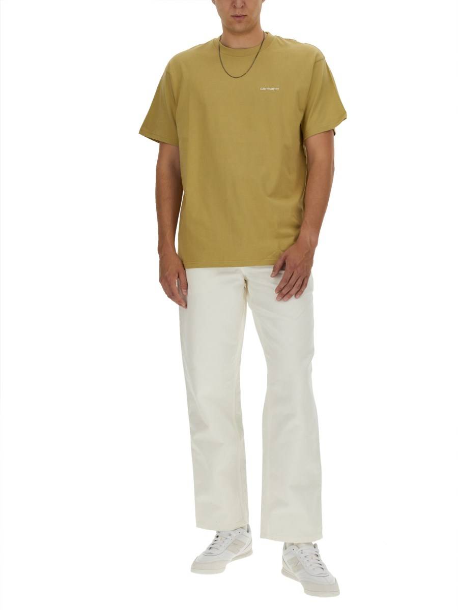 CARHARTT WIP T-SHIRT IN JERSEY DI COTONE CON RICAMO LOGO Saldi Di Fabbrica
