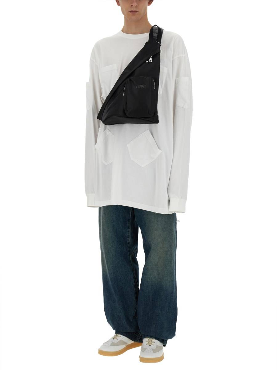 MM6 MAISON MARGIELA T-SHIRT IN JERSEY DI COTONE CON STAMPA LOGO In Linea