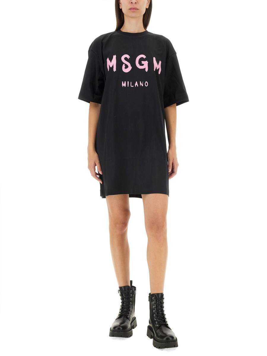 MSGM ABITO IN JERSEY DI COTONE CON LOGO Online