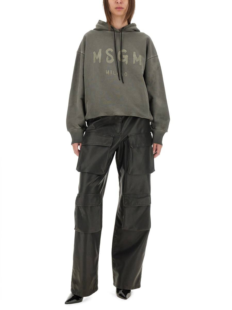 MSGM PANTALONE CARGO IN ECO PELLE Hotsell