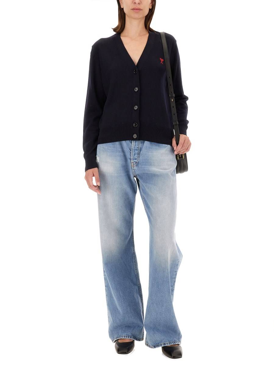 AMI PARIS CARDIGAN CON LOGO Vendita Economica