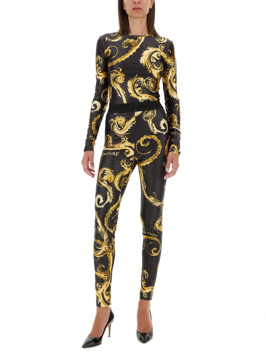 VERSACE JEANS COUTURE LEGGINGS CON STAMPA Saldi Di Fabbrica