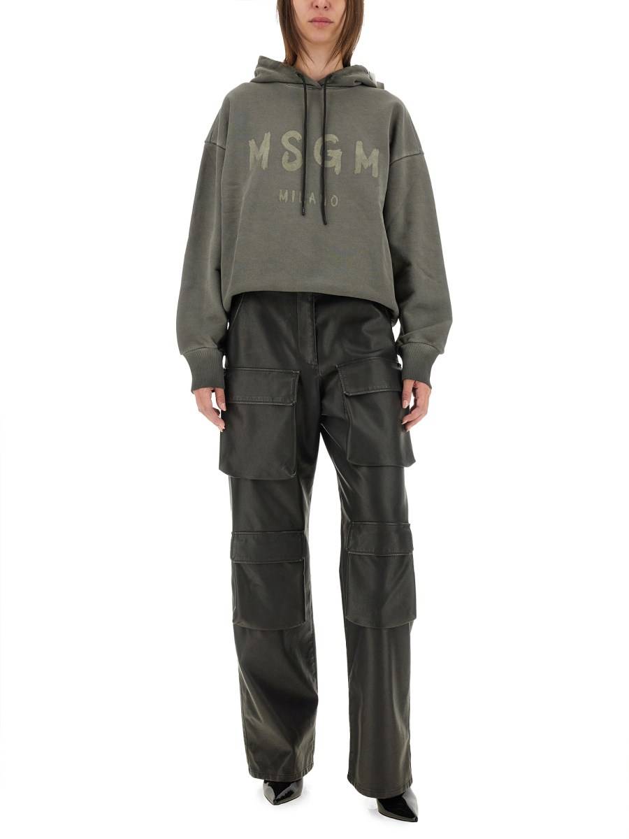 MSGM FELPA IN COTONE CON LOGO 2025