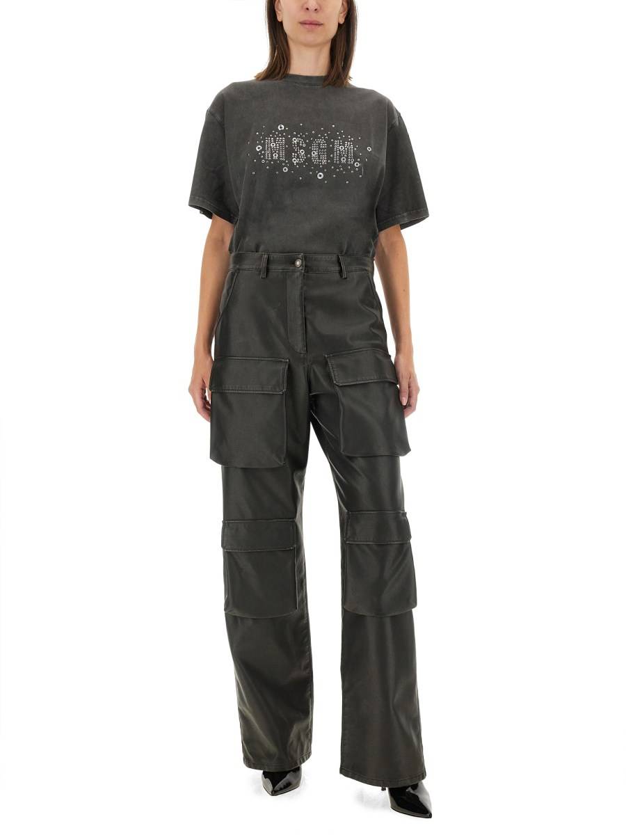 MSGM T-SHIRT IN JERSEY DI COTONE CON LOGO Nuovo