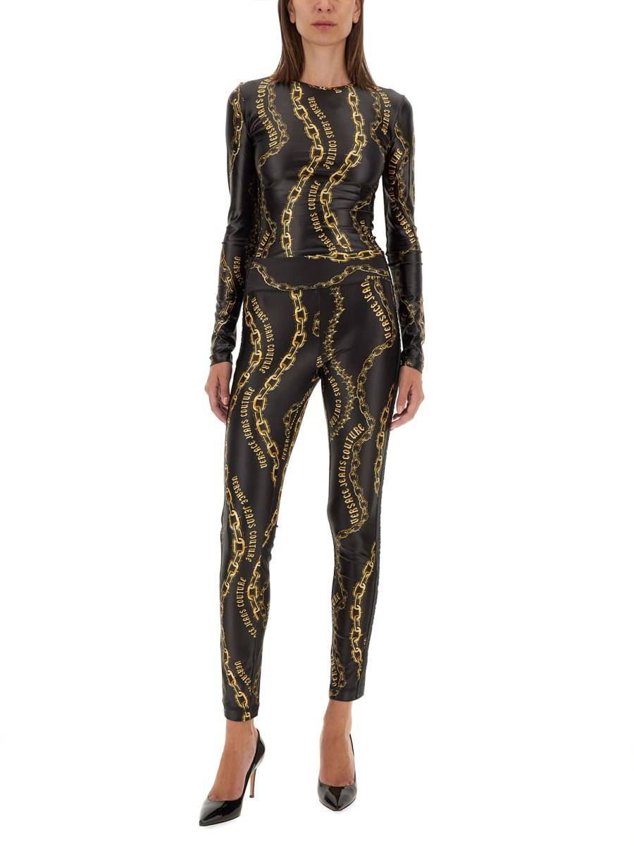 VERSACE JEANS COUTURE LEGGINGS CON LOGO Promozione Limitata