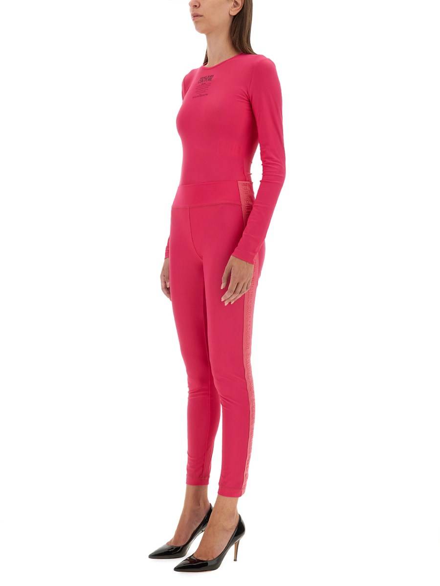 VERSACE JEANS COUTURE LEGGINGS CON LOGO Fino Al -60%