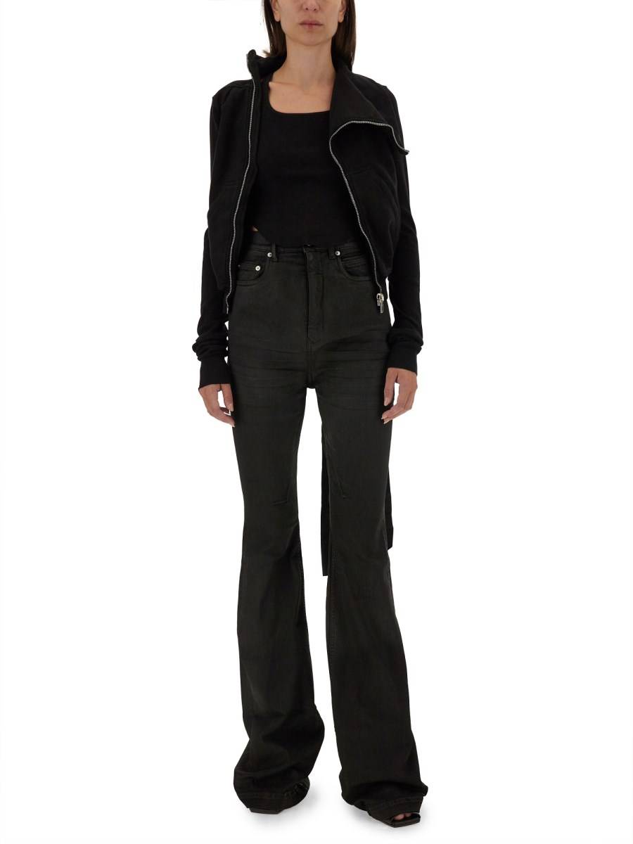 RICK OWENS DRKSHDW FELPA CON ZIP IN COTONE Vendita Calda