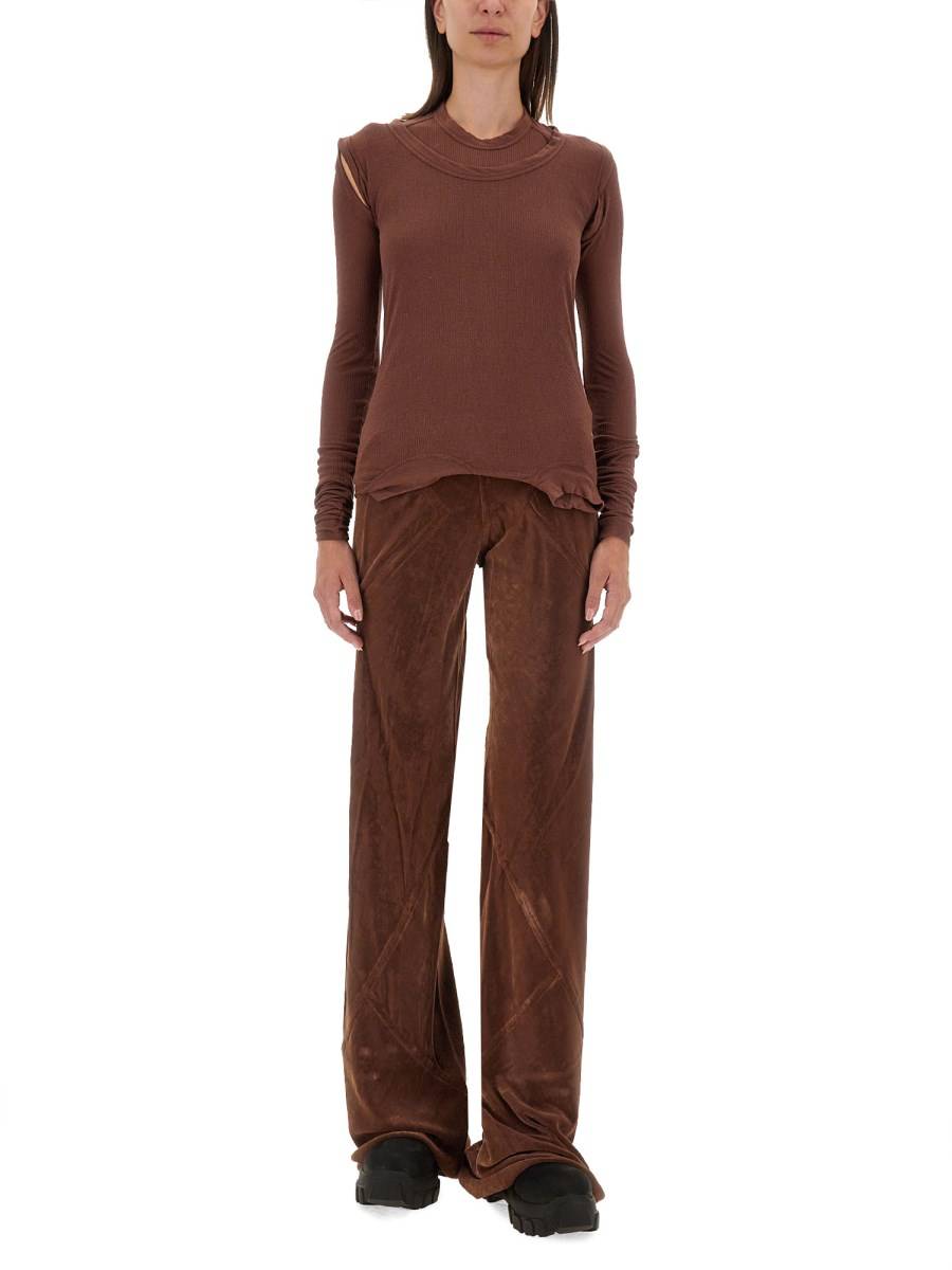 RICK OWENS T-SHIRT IN SETA E VISCOSA In Saldo