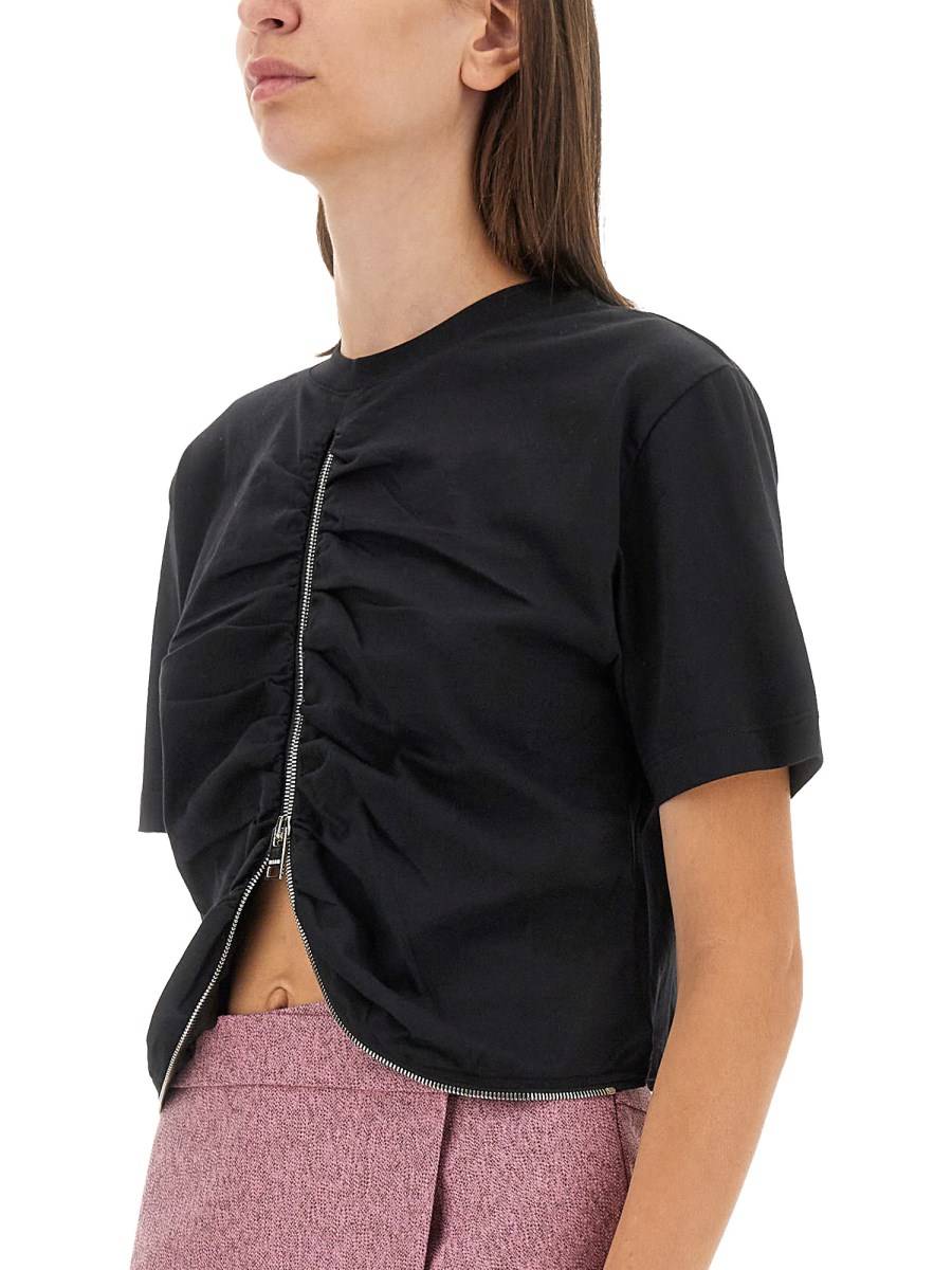 MSGM T-SHIRT IN JERSEY DI COTONE CON ZIP Acquista Ora
