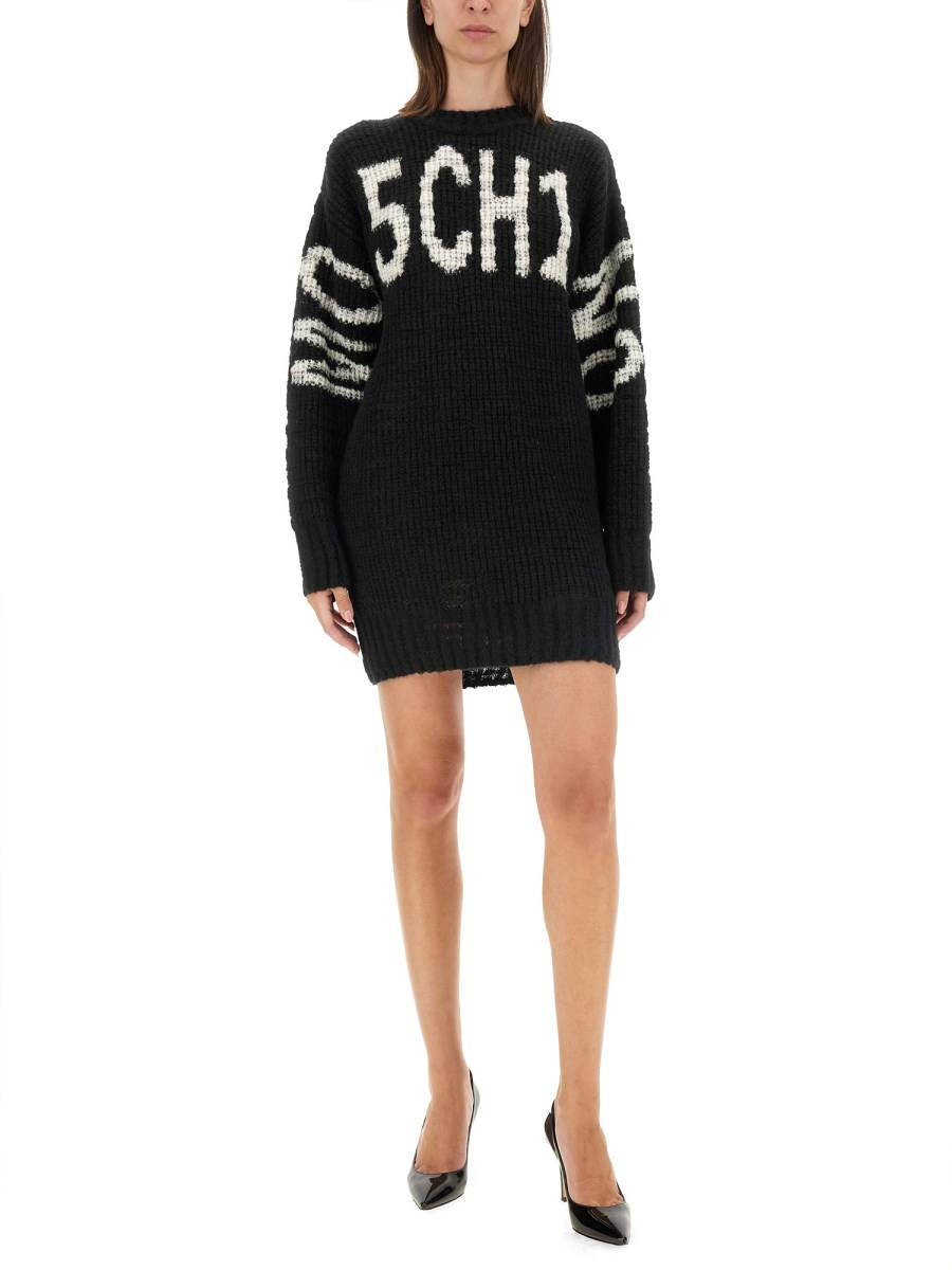 MOSCHINO JEANS ABITO MINI IN MAGLIA DI LANA Shopping Online